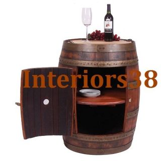 Spanish Colonial Mini Bar Liquor Cabinet Storage Wine Barrel Pub