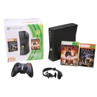 Microsoft Xbox 360 250GB Holiday Bundle w Halo Reach Fable 3 3 Month