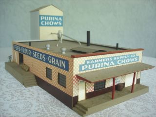  Purina Chows Farmer Supply Co Factory Mill Building HO Scale Train