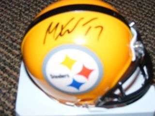 Mike Wallace Autographed TB Helmet Pittsburgh Steelers