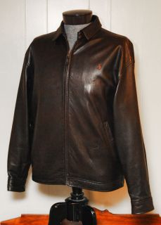 Polo Ralph Lauren Soft Leather Jacket Brown Mens Large