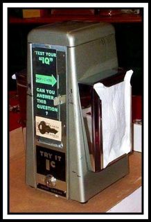 IQ Coin Operated Diner Trade Stimulator Napkin Dispenser 1950S