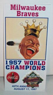 1997 Milwaukee Braves Pin 40th Anniversary 1957 World Series Champs