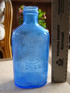 Collectible Vintage Milk of Magnesia Cobalt Blue Bottle
