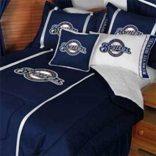 MLB Milwaukee Brewers Full Double Comforter Bedding Set