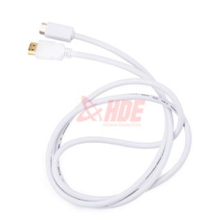 New 5ft 1 6M White Mini DVI Male to HDMI Male Cable Cord for Laptop