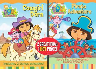 Dora the Explorer   Pirate Adventure Cowgirl Dora DVD, 2007, 2 Disc