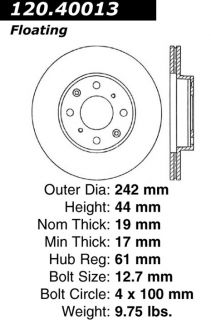 Centric Parts 121.40013 Disc Brake Rotor