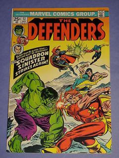 Defenders #13 vs Squadron Sinister VF  Marvel 1974