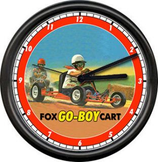 Fox Go Boy Cart Kart Karting Carting Racing Retro Vintage Art Sign