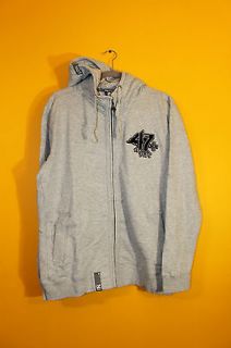 Lifted Research Group embroidered logo grey hoodie mens M $80