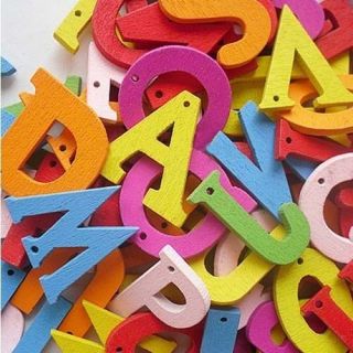  Alphabet Letter Wooden Buttons Sewing Scrapbooking Craft