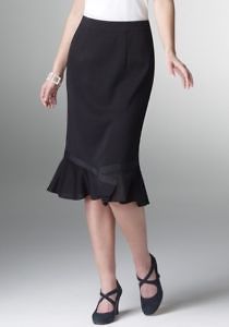 NWT Exclusively Misook Classy Black Knee Length Skirt Seasonless s