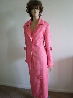 WHY NEW YORK   PINK EVENING SKIRT SUIT SIZE 22
