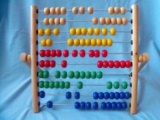 IKEA Wooden Abacus Toy with Wire Frame and Bright Beads