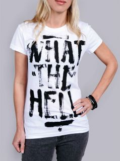 ABBEY DAWN BY AVRIL LAVIGNE WHAT THE HELL WHITE TEE T SHIRT XS S M L