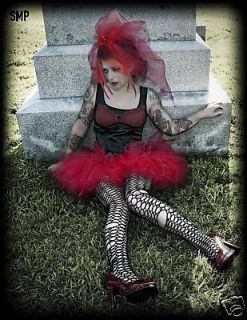 Lydia Red Tattered Trashy Tulle TuTu Costume Skirt