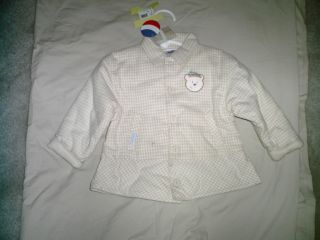 INFANT 18M 18 MONTHS ABSORBA THICK QUILTED BEIGE CHECKED COAT JACKET