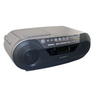 SONY CFD S05 CD Radio Cassette Recorder Silver Boombox Stereo Premium