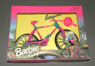 Vintage 1995 Barbie Doll Biking Fun Bike Bicycle Vehicle + Helmet NEW