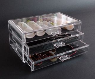 Makeup Organizer Cosmetics Jewelry Acrylic Clear Case Storage drawer