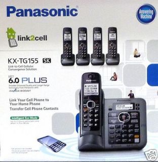 KX TG155SK Link2Cell Dect 6.0 Plus Cordless 5 handset Phone System