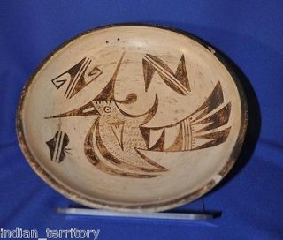 Antique Hopi Indian Pottery Bowl with Bird Figure by the Nampeyo