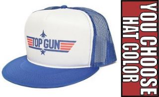 New Retro TOP GUN Movie Hat Cap Snapback Baseball Flat Bill Visor Mesh