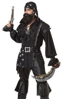 Adult Mens Pirate Man in Black Halloween Costume