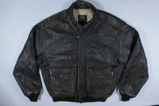 Vintage Avirex A 2 Bomber Flight Aviation Air Force Distressed Leather