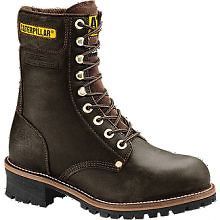 CATERPILLAR LOGGER 9 STEEL TOE WORK BOOTS BROWN P88034