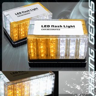 Amber LED 12v Magnetic Base Roof Top Signal Flash Strobe Light Kit