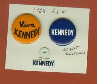 1968 RFK Robert F. Kennedy ~ 3 Political Items