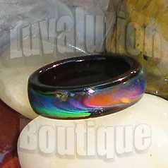 Genuine Black Agate Color Changing Mood Ring 5 6 7 8