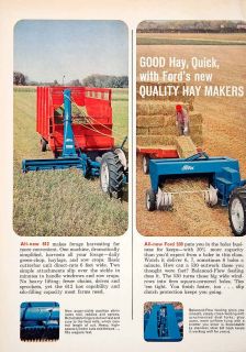 1964 Ad Ford Motor Tractor Agriculture Farming Plow Conditioner Hay