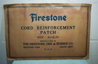 Firestone Tire & rubber Co Akron,Ohio Cord Reinforcement Patch/Gas&Oil