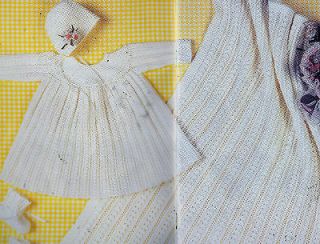 Knitting Pattern Baby Cardigan Christening Gown Blanket Shawl Booties