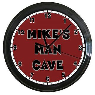 PERSONALIZED ALABAMA MAN CAVE WALL CLOCK RED GRAY CRIMSON TIDE
