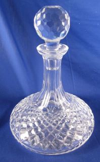 Vintage Waterford Crystal Alana Wine Ships Decanter with Stopper Clear