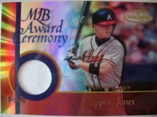 2001 TOPPS GOLD LABEL GAME USED JERSEY , CHIPPER JONES, BRAVES  BOX