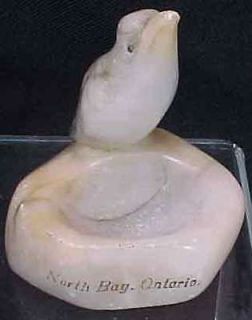Vintage North Bay Ontario Alabaster Ashtray Bird