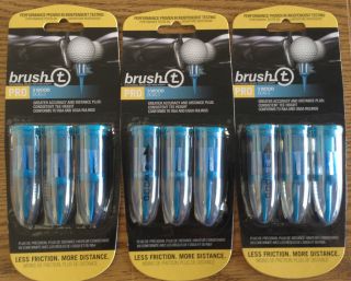 BRUSH T BLUE 3 WOOD 3 PK (9 TOTAL TEES) NEW IN PACKAGE, BRISTLES