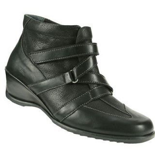  SPRING STEP Womens Allegra Ankle Boots Black Leather ALLEGRA B