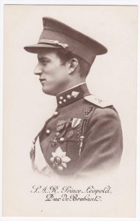 Blegium Prince Leopold Duc De Brabant Royalty Photo Postcard