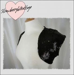 Bay black sequin evening / party bolero / shrug   size UK 6 & 8