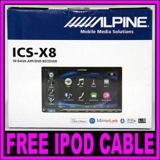 Alpine ICS X8 Bluetooth 7 Monitor DVD iPod iPhone MirrorLink USB Car