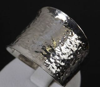Vintage Sterling Silver Curved Cigar Band Ring 925  Size 7