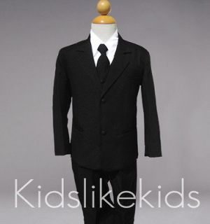 Boys Toddler Tuxedo Suit Black 0 24 months 2T 3T 4T 5 6 7 8 10 12 14
