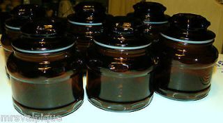 Apothecary Spice Jars Canisters Brown Amber Color Antique Vintage