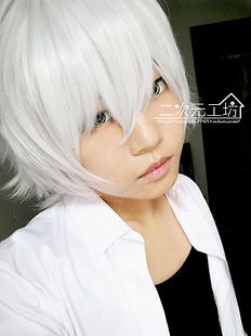 APH Prussia Short silver white anti Alice Cosplay Party Wig